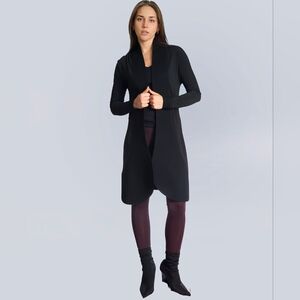 Marie Saint Pierre Kuta2 Long Line Duster Jacket Black Size 7